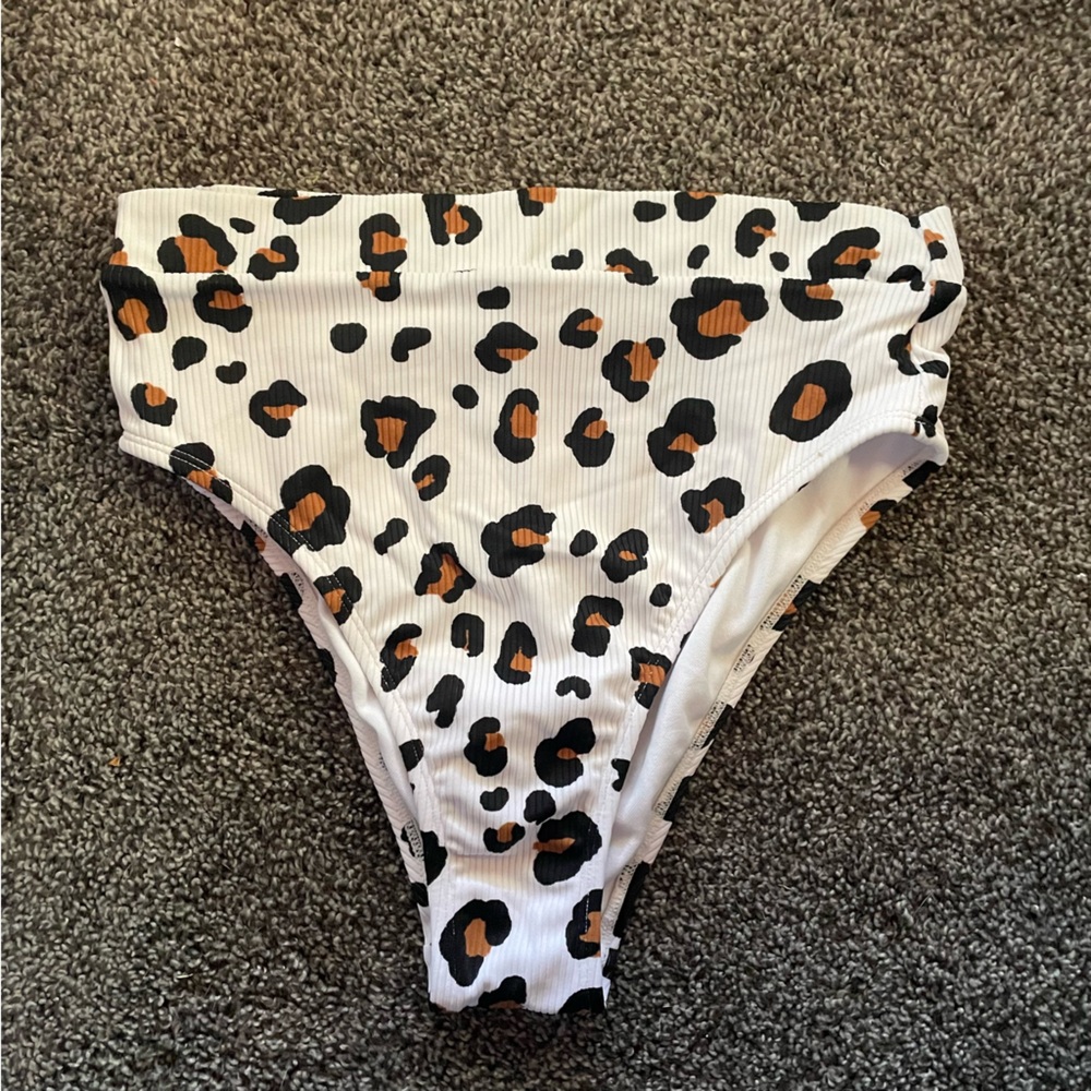 High Waisted - White Cow Print Bathing Suit Bottoms - Xhilaration